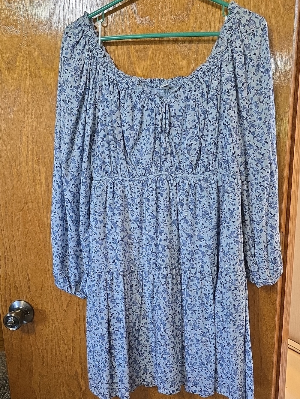 Light blue Old Navy long-sleeve mini poet swing dress